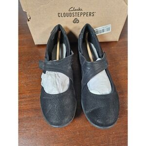 Clarks Cloudsteppers Mary Jane Women Size 6.5 W Black Comfort Walking Shoes